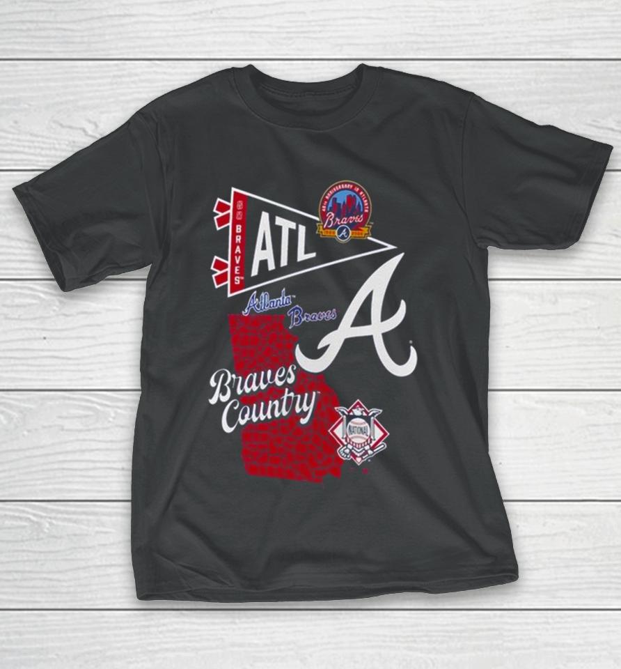 Atlanta Braves Split Zone Braves Country 2024 T-Shirt