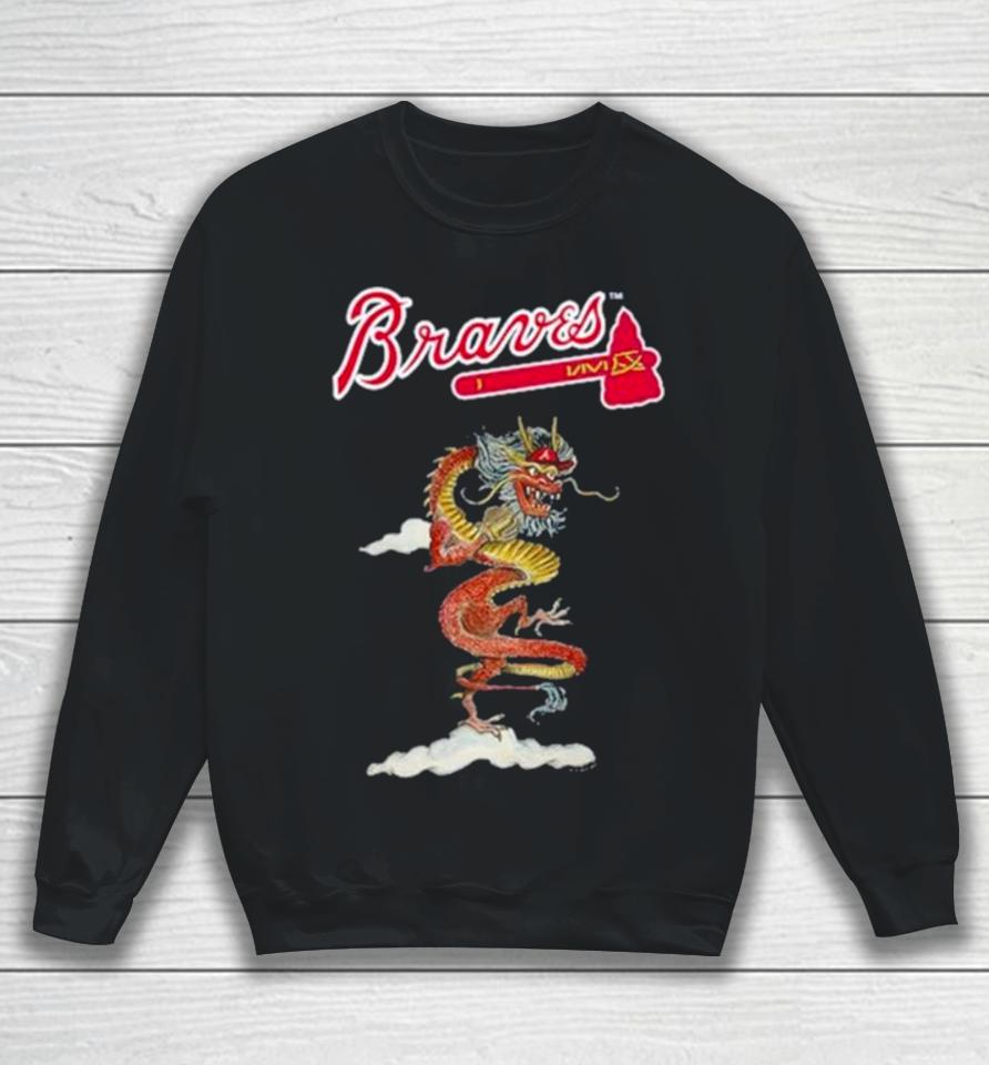 Atlanta Braves Tiny Turnip Infant 2024 Year Of The Dragon Sweatshirt