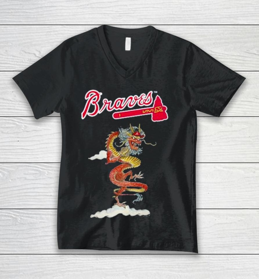 Atlanta Braves Tiny Turnip Infant 2024 Year Of The Dragon Unisex V-Neck T-Shirt