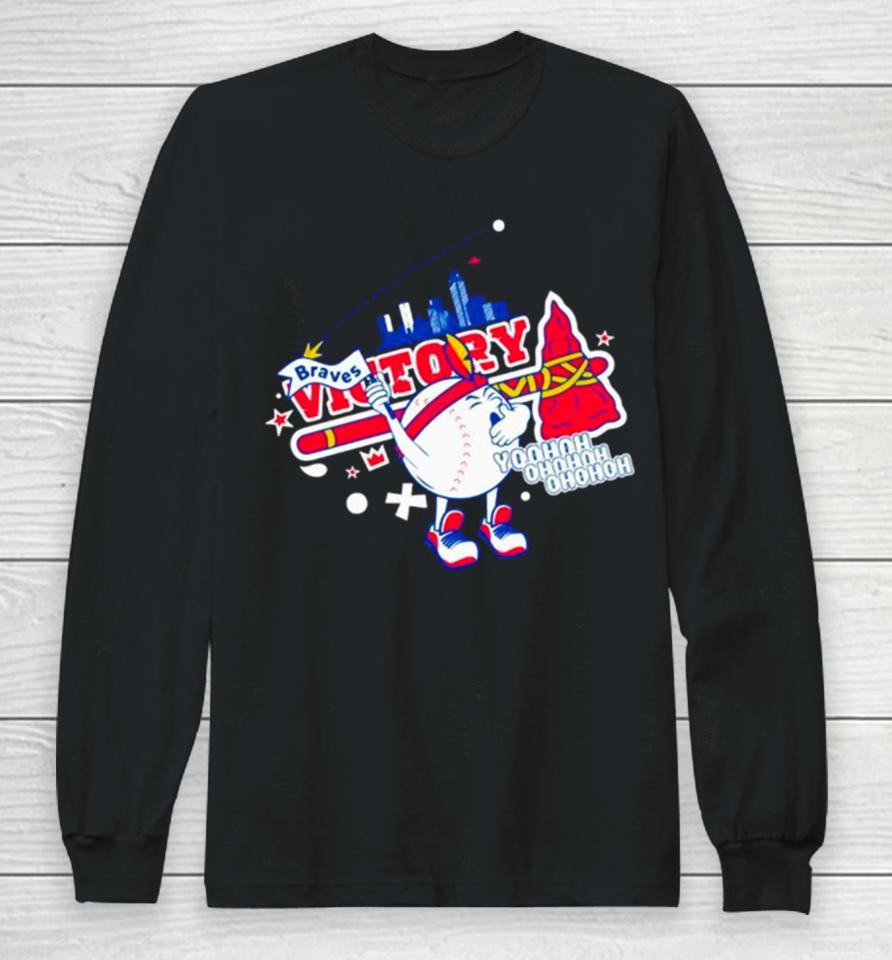 Atlanta Braves Victory Baseball Mascot Long Sleeve T-Shirt