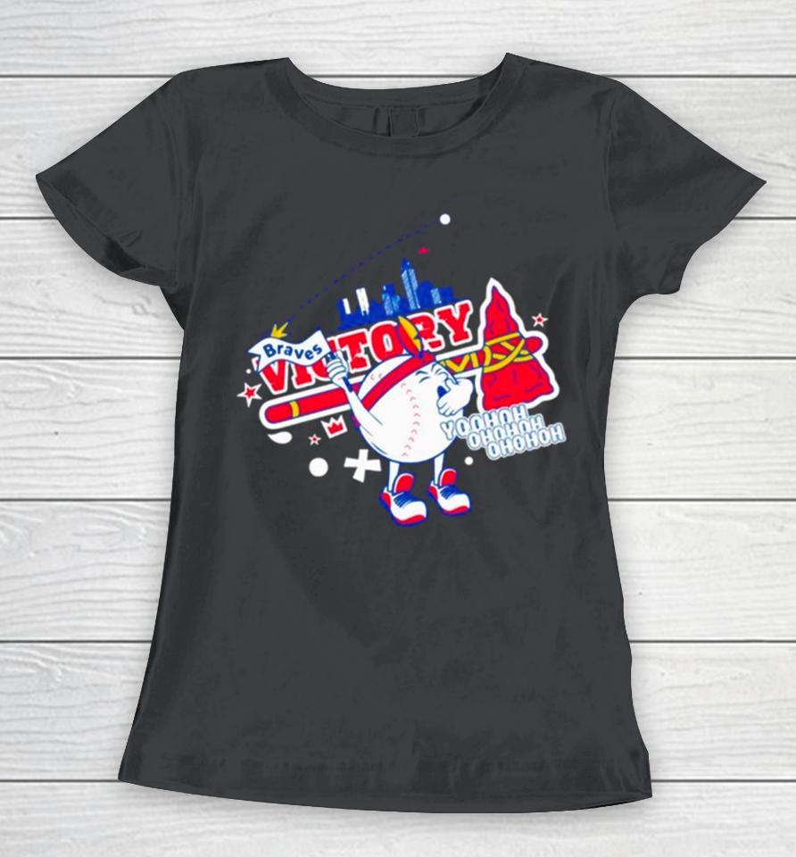 Atlanta Braves Victory Baseball Mascot Women T-Shirt