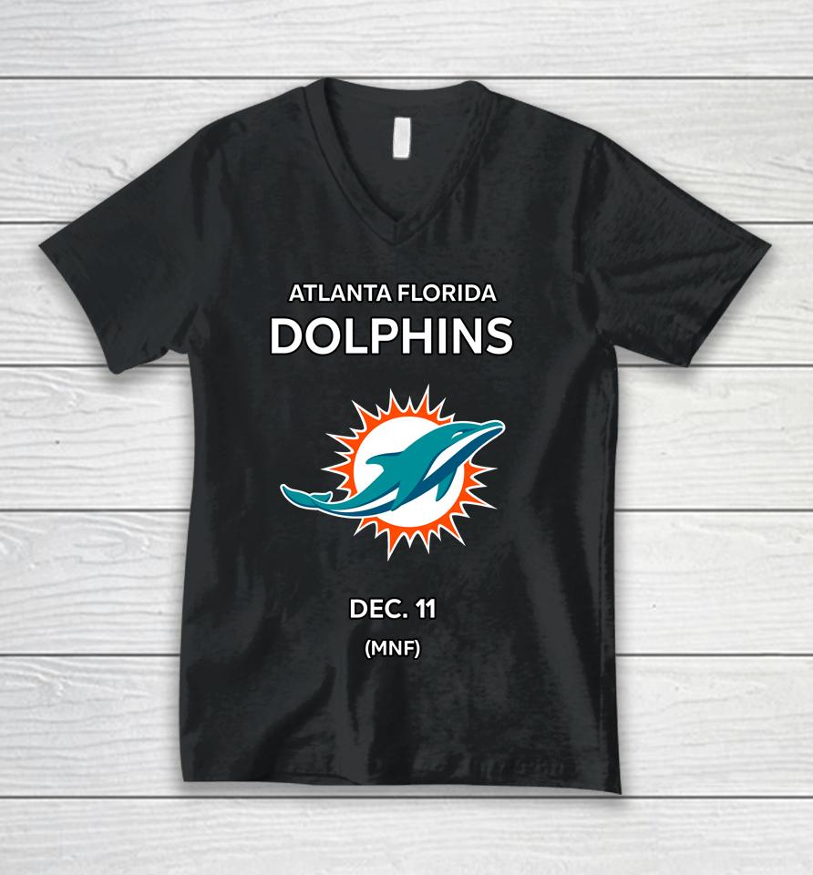 Atlanta Florida Dolphins Dec 11 Mnf Unisex V-Neck T-Shirt