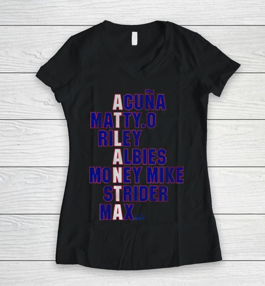 Atlanta Names 2024 Women V-Neck T-Shirt