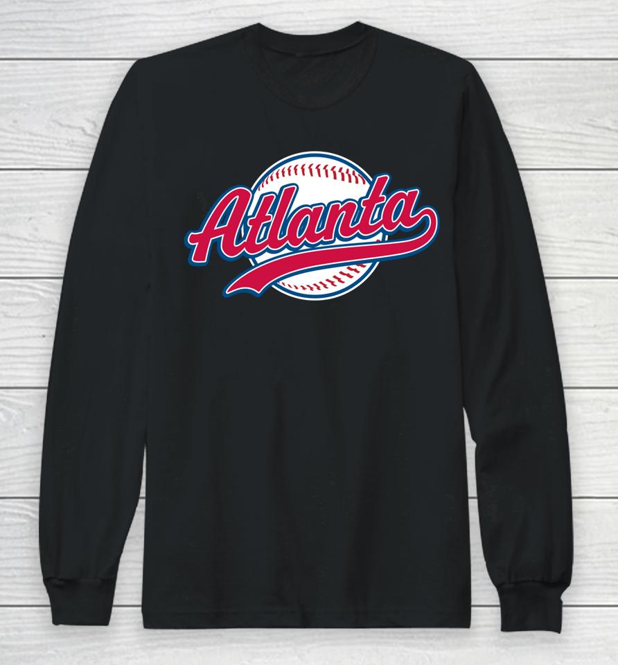 Atlanta Vintage Baseball Throwback Retro Long Sleeve T-Shirt