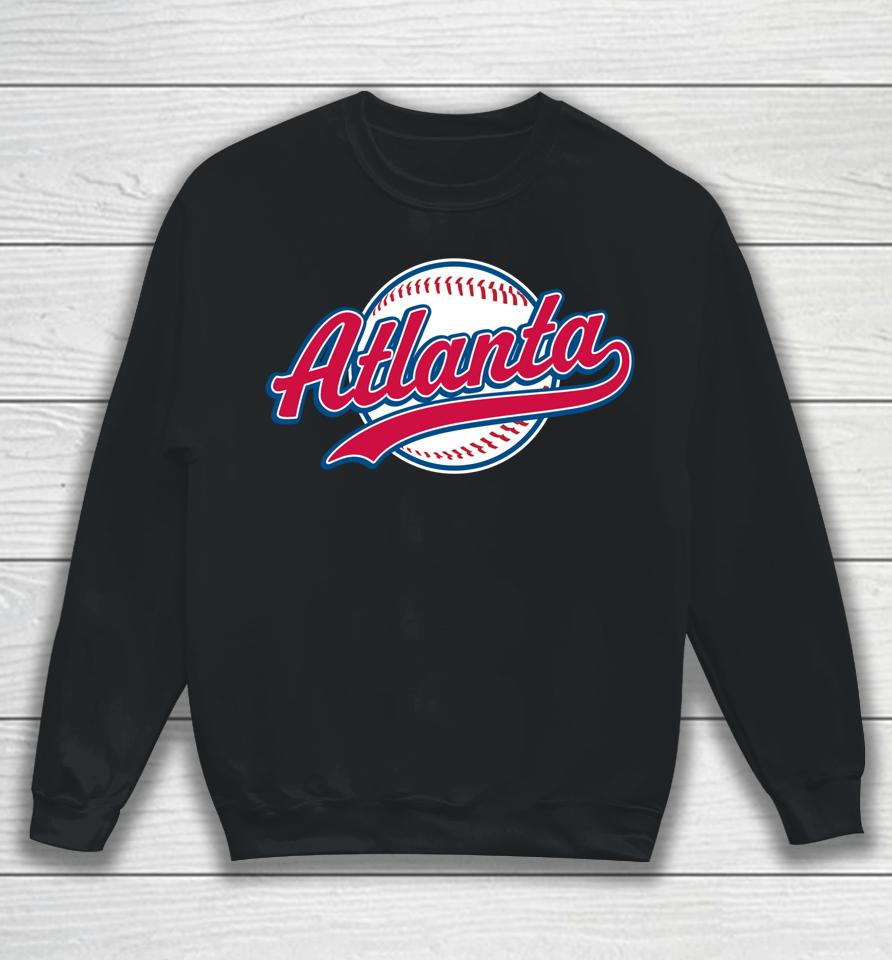 Atlanta Vintage Baseball Throwback Retro Sweatshirt