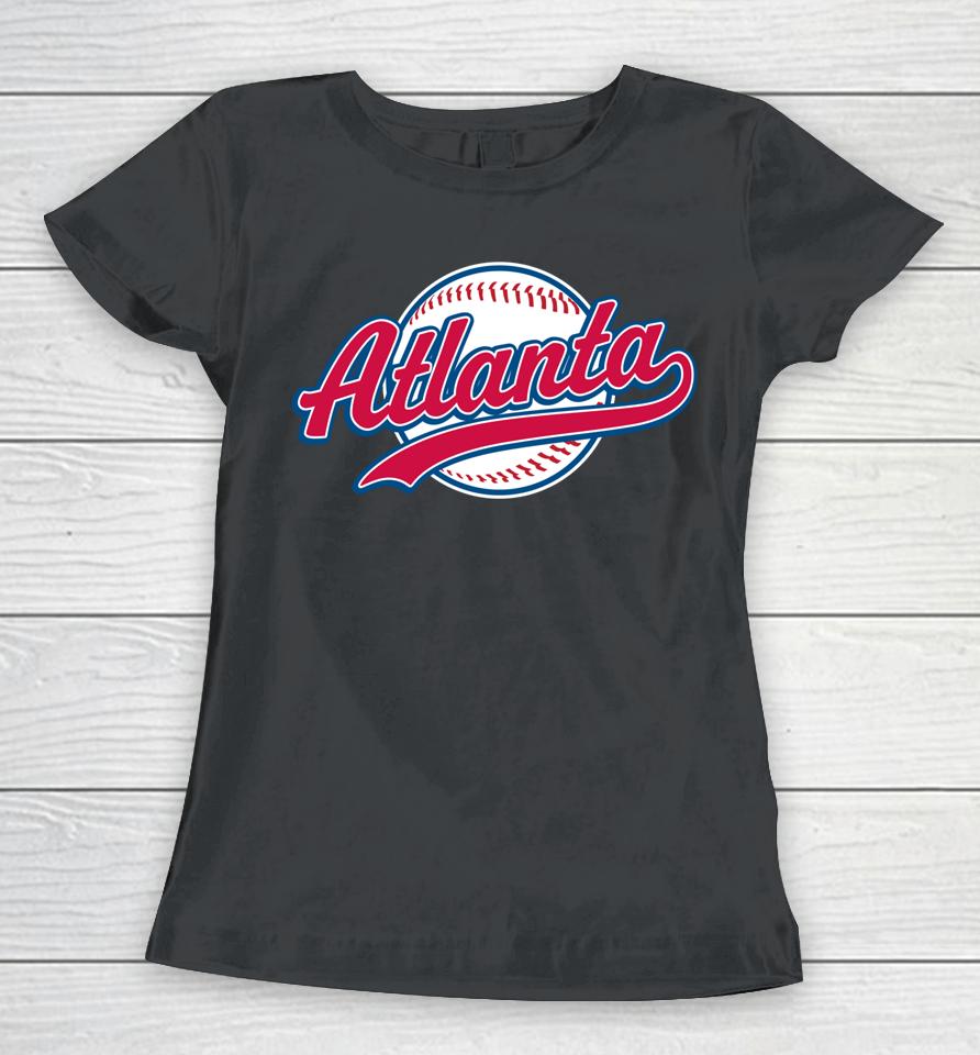 Atlanta Vintage Baseball Throwback Retro Women T-Shirt