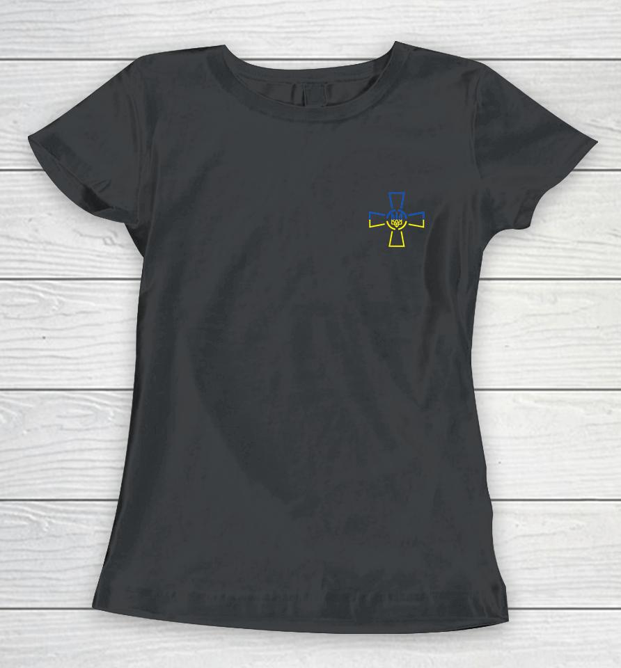 Ato Cross Tryzub Ukraine Volodymyr Zelensky Green Women T-Shirt