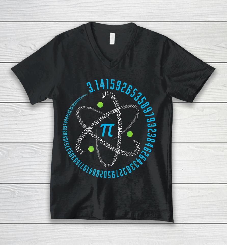 Atom Pi Math Pi Day Unisex V-Neck T-Shirt