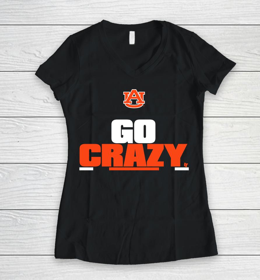 Auburn Football Go Crazy Cadillac Women V-Neck T-Shirt