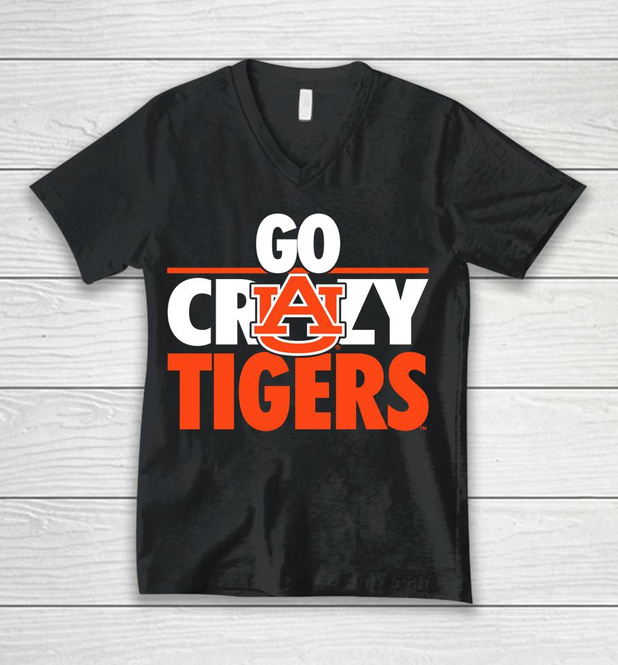 Auburn Football Go Crazy Tigers Unisex V-Neck T-Shirt