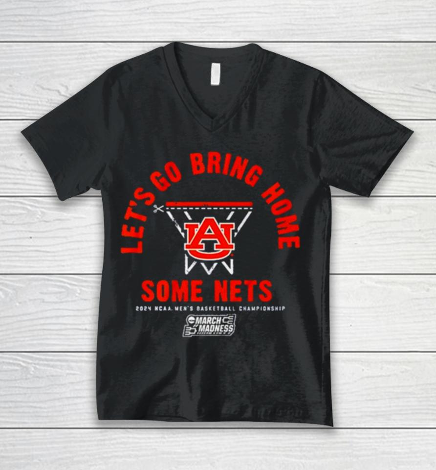 Auburn Tigers Basketball Let’s Go Bring Home Some Nets Ncaa March Madness Unisex V-Neck T-Shirt