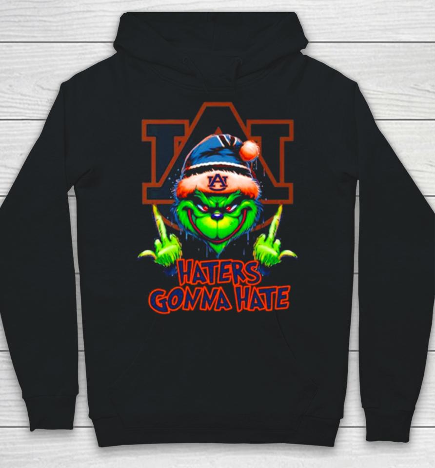 Auburn Tigers Grinch Santa Middle Finger Haters Gonna Hate Hoodie