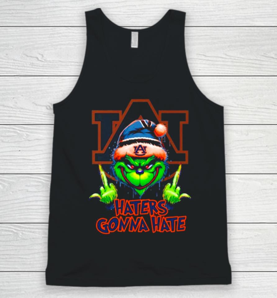 Auburn Tigers Grinch Santa Middle Finger Haters Gonna Hate Unisex Tank Top