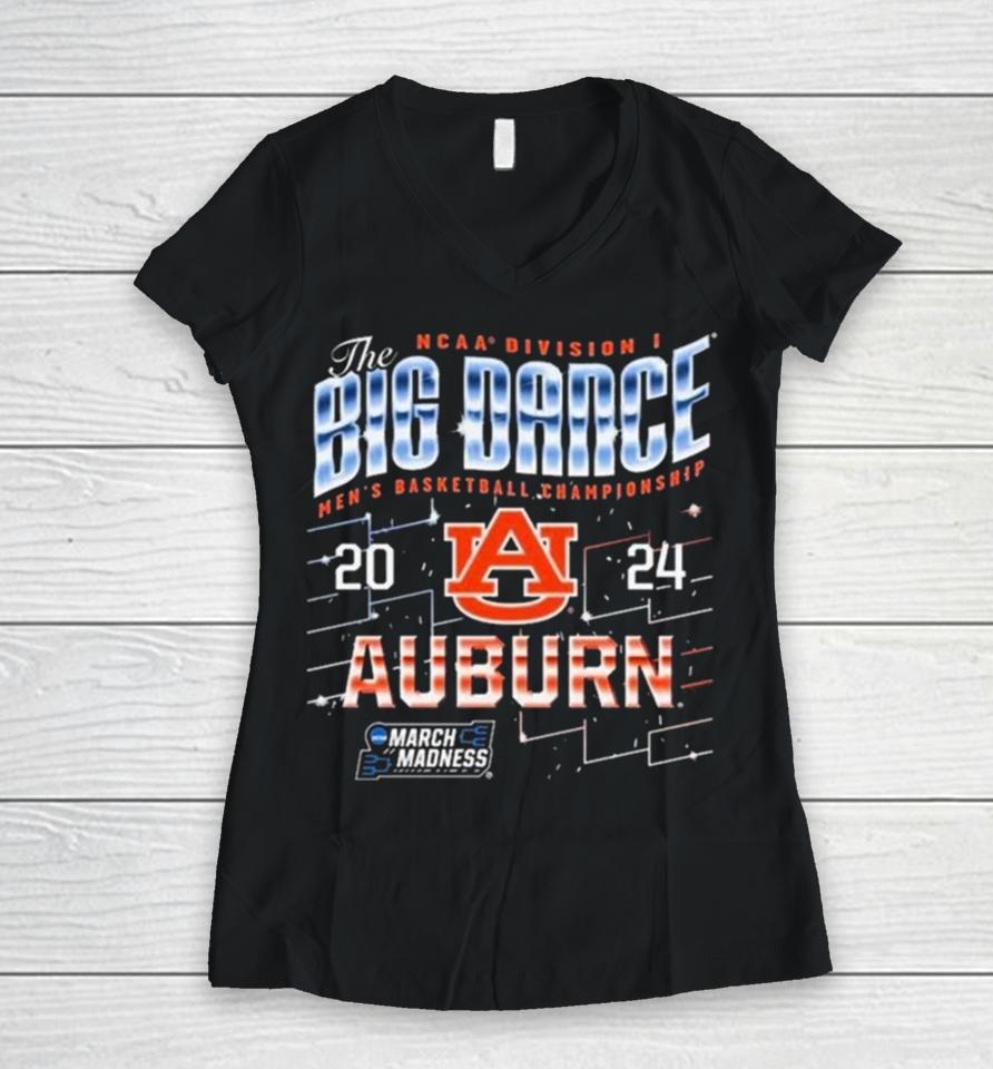 Auburn Tigers The Big Dance Ncaa Division Men’s Basketball Championship 2024 Women V-Neck T-Shirt