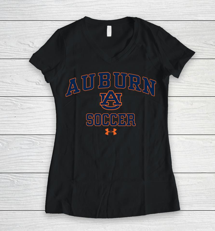 Auburn Tigers Under Armour Soccer Arch Over 2022 Women V-Neck T-Shirt