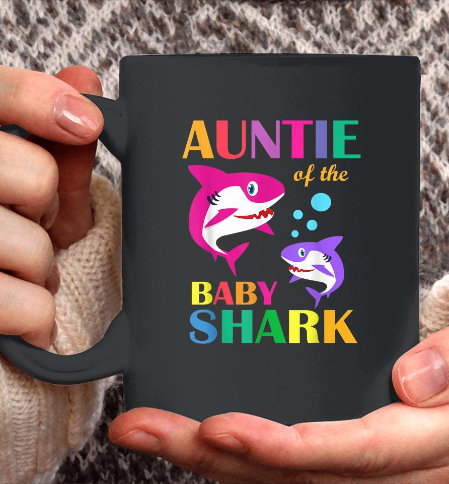 Auntie Of The Baby Birthday Shark Auntie Shark Mother's Day Coffee Mug