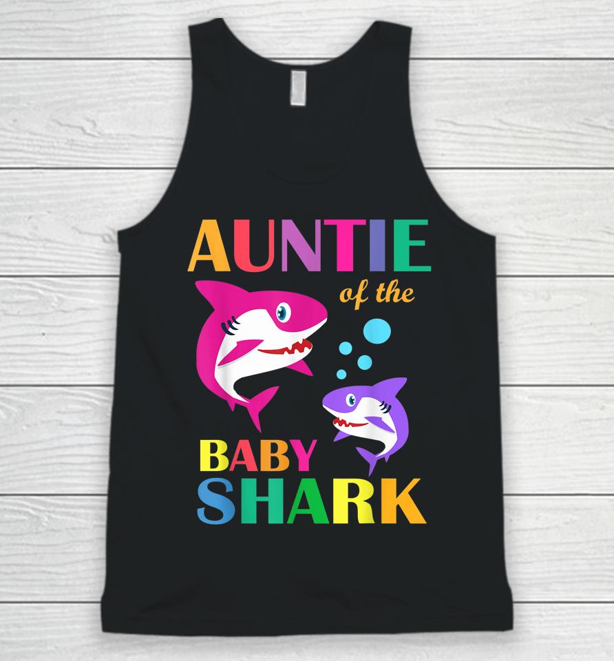 Auntie Of The Baby Birthday Shark Auntie Shark Mother's Day Unisex Tank Top