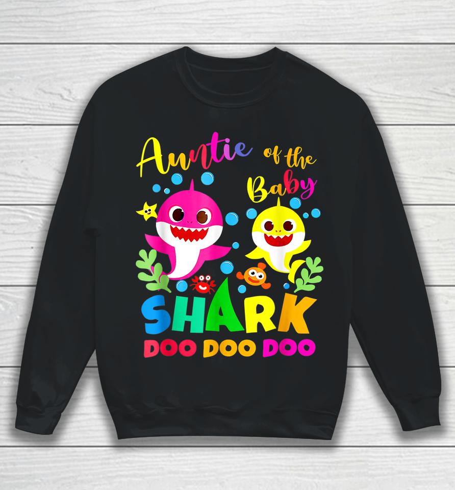 Auntie Shark Birthday Auntie Shark  Family Mother's Sweatshirt
