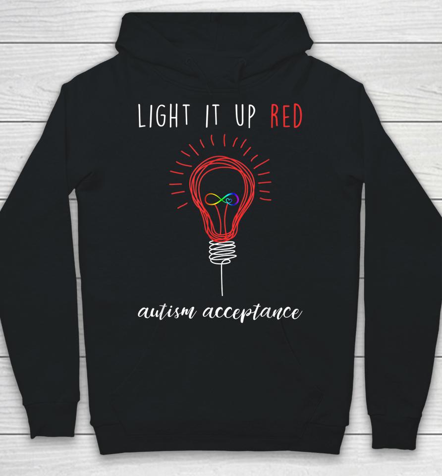 Autism Acceptance Light It Up Red Hoodie