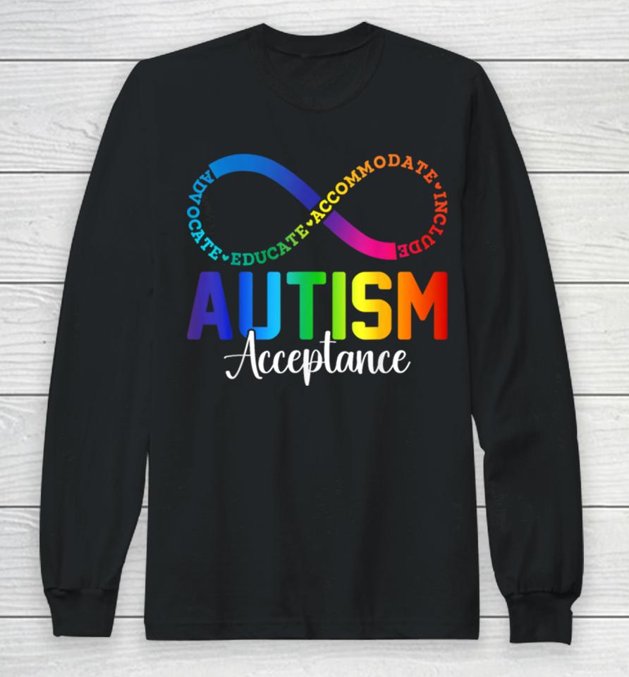 Autism Awareness Acceptance Infinity Symbol Men Women Long Sleeve T-Shirt