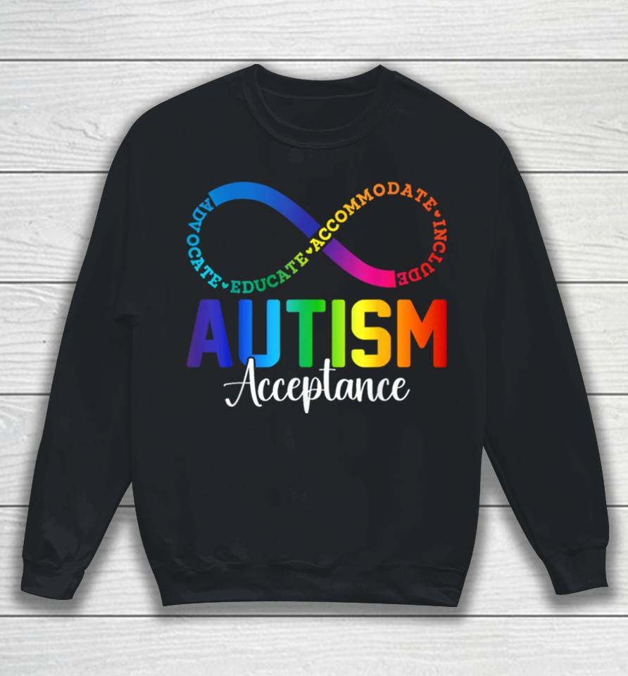 Autism Awareness Acceptance Infinity Symbol Men Women Sweatshirt