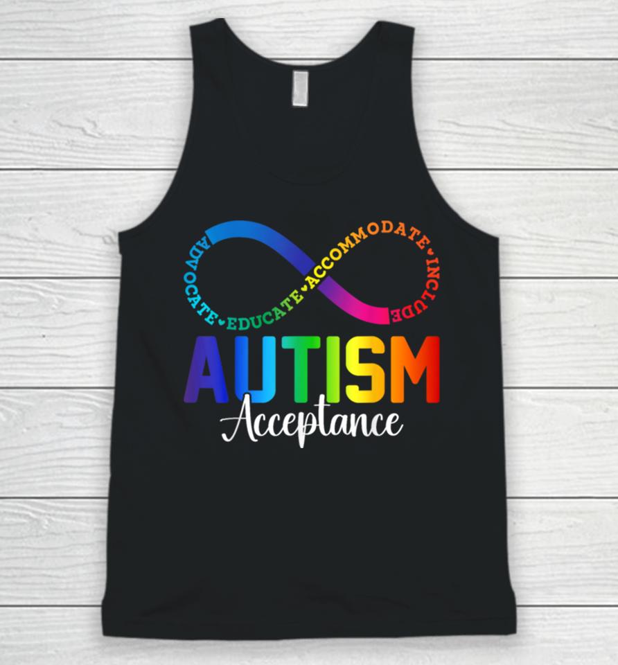 Autism Awareness Acceptance Infinity Symbol Men Women Unisex Tank Top