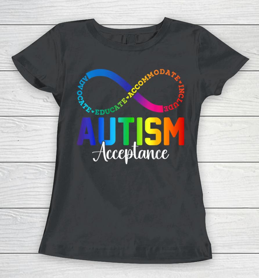 Autism Awareness Acceptance Infinity Symbol Men Women Women T-Shirt