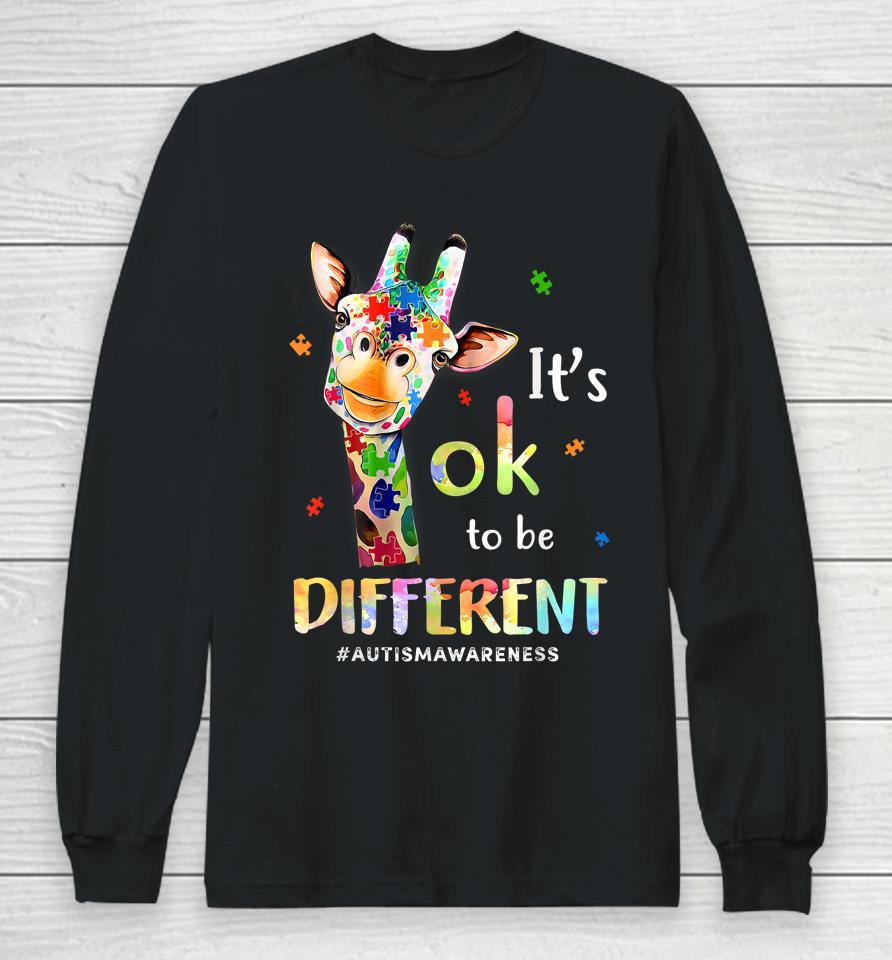 Autism Awareness Acceptance Kid It's Ok To Be Different Long Sleeve T-Shirt