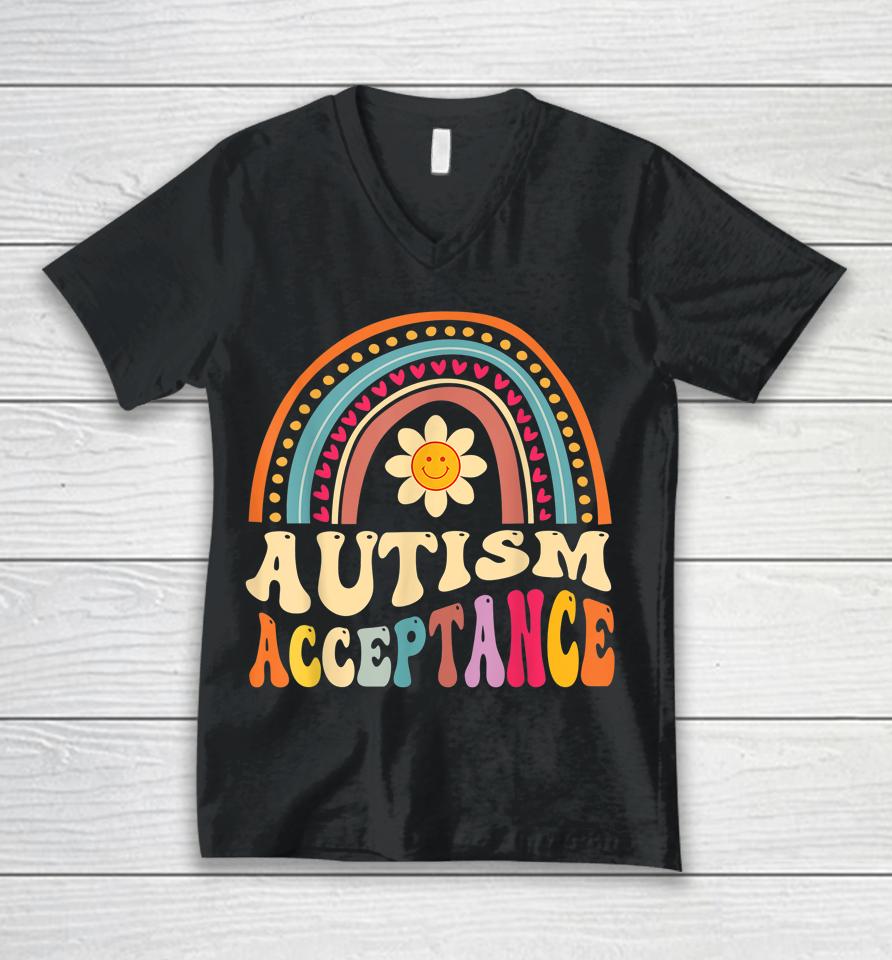 Autism Awareness Acceptance Special Education Teacher Gifts Unisex V-Neck T-Shirt