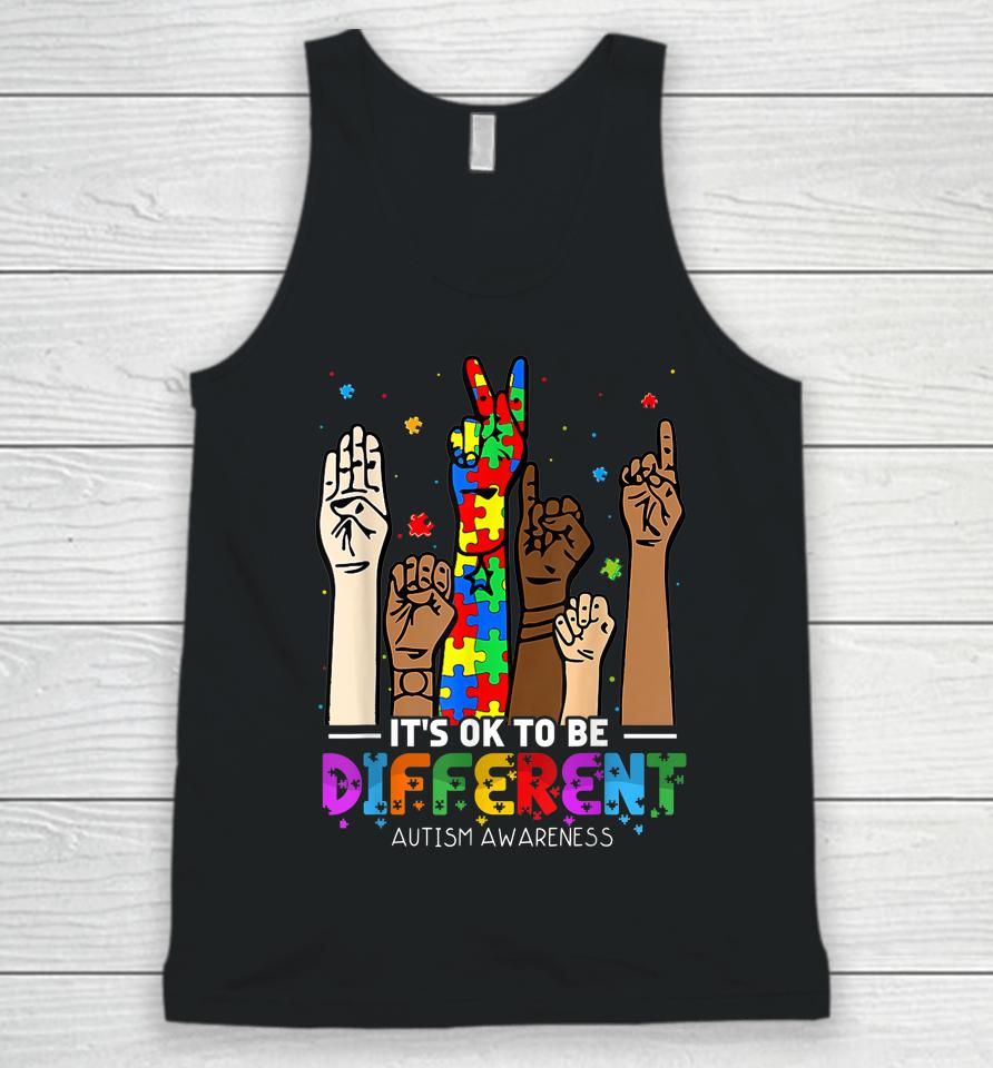 Autism Awareness Acceptance Women Kid It's Ok To Be Different Unisex Tank Top
