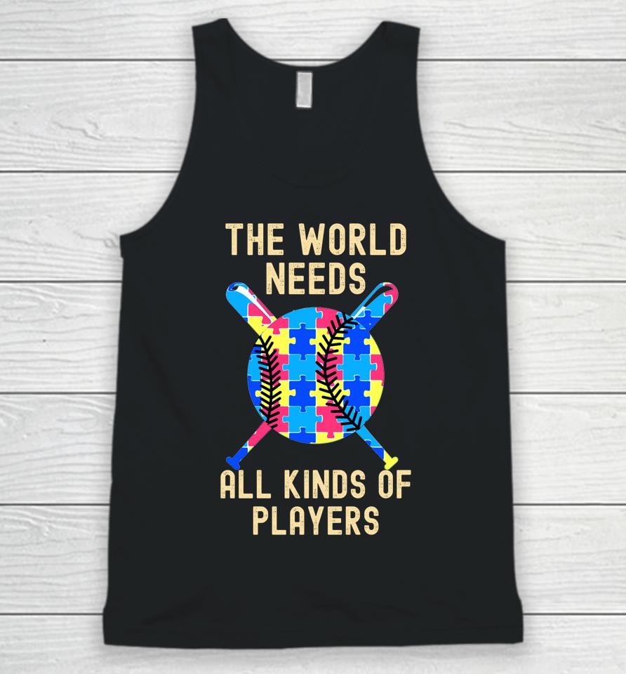 Autism Awareness All Kinds Minds Autistic Support Baseball Unisex Tank Top