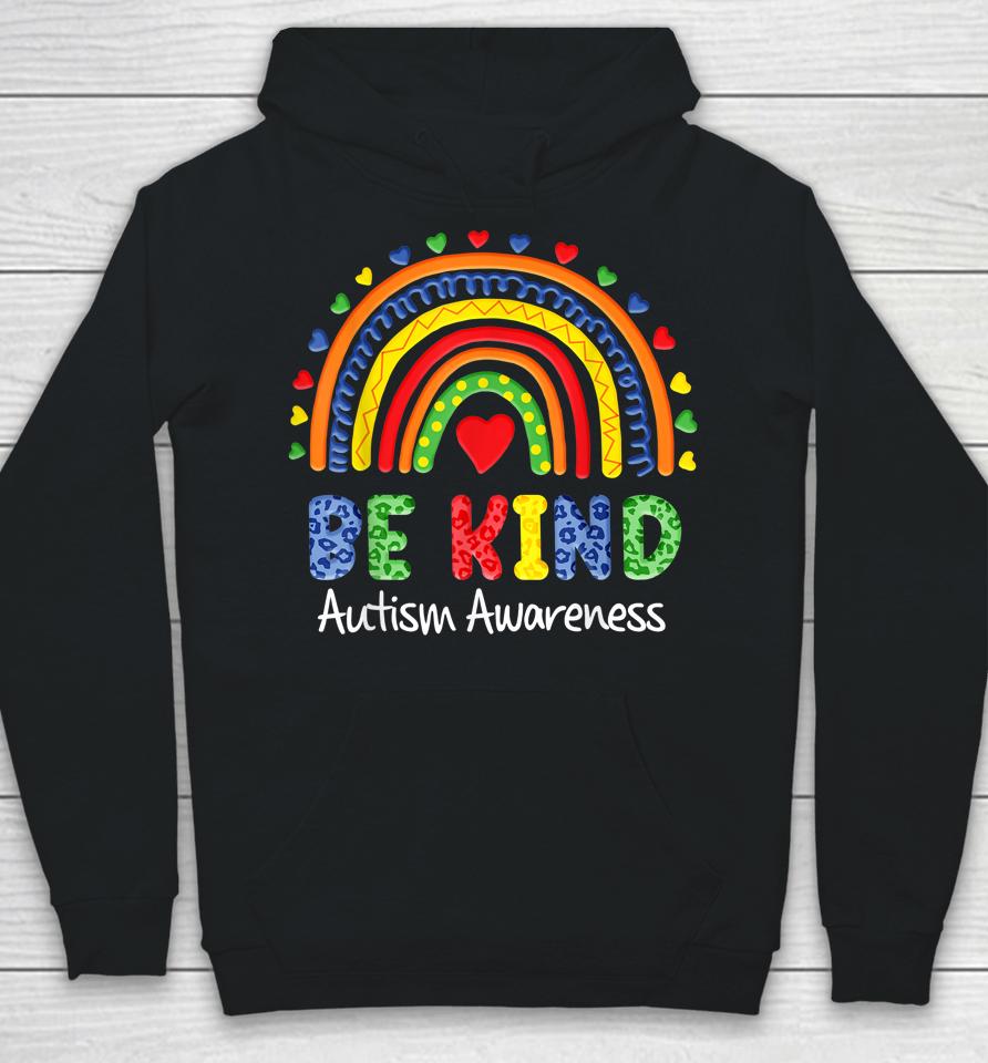 Autism Awareness Day Shirt Colorful Rainbow Be Kind Kids Hoodie