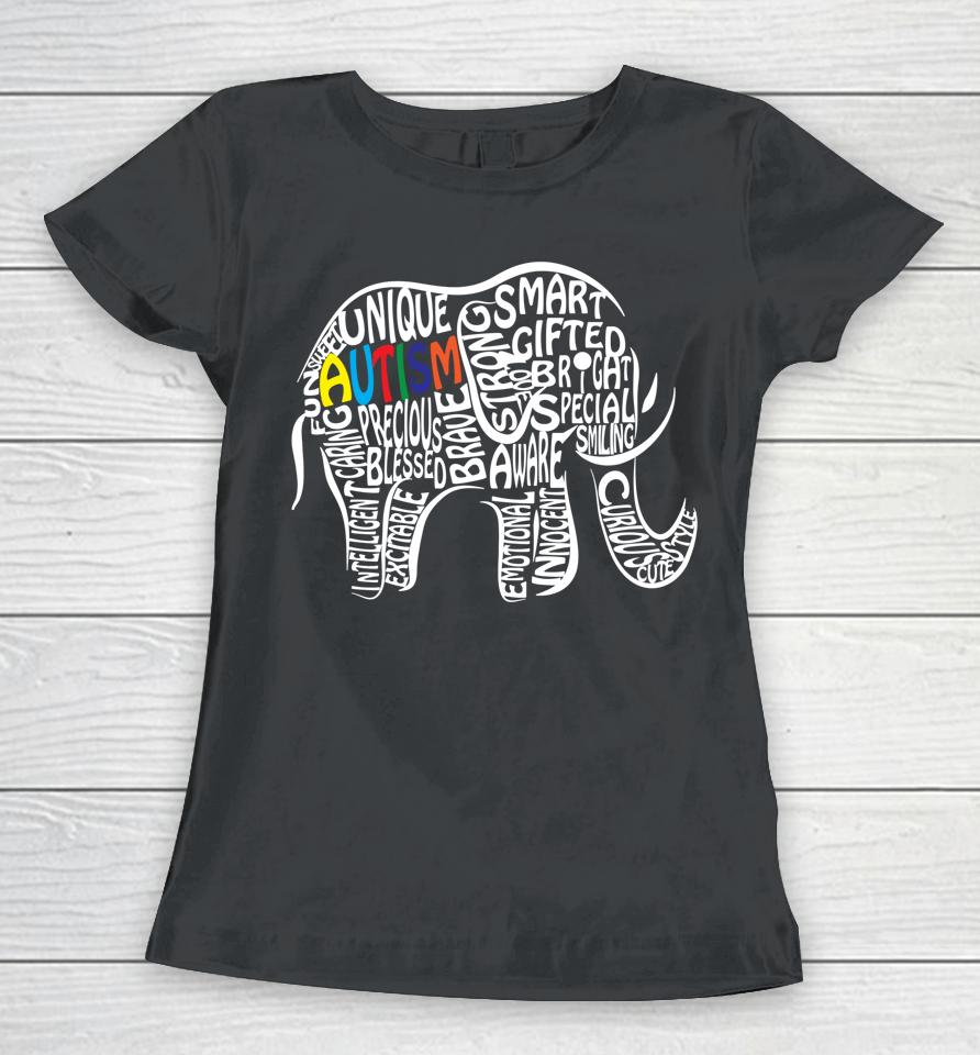 Autism Awareness Elephant Women T-Shirt