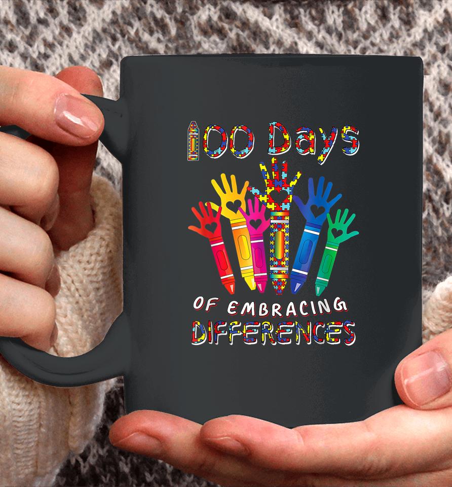 Autism Awareness Embrace Differences 100 Days Of School Coffee Mug