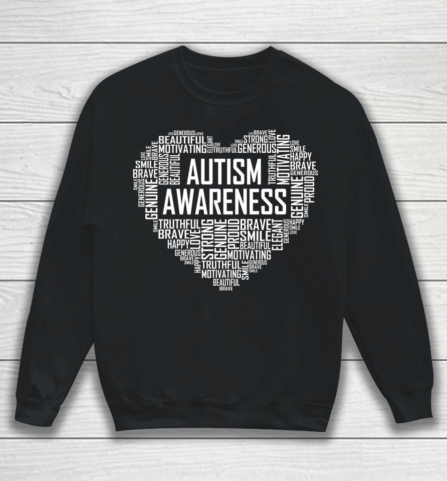 Autism Awareness Gift Heart Proud Support Month Gifts Sweatshirt