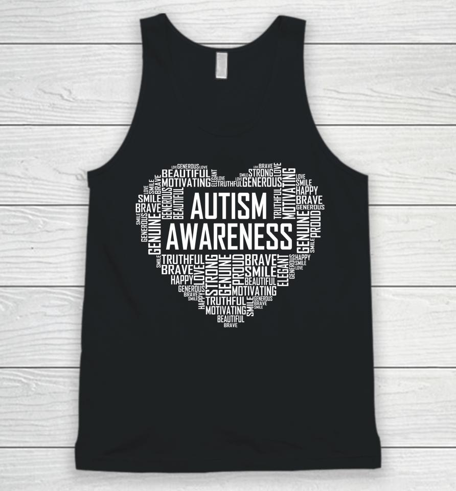 Autism Awareness Gift Heart Proud Support Month Gifts Unisex Tank Top