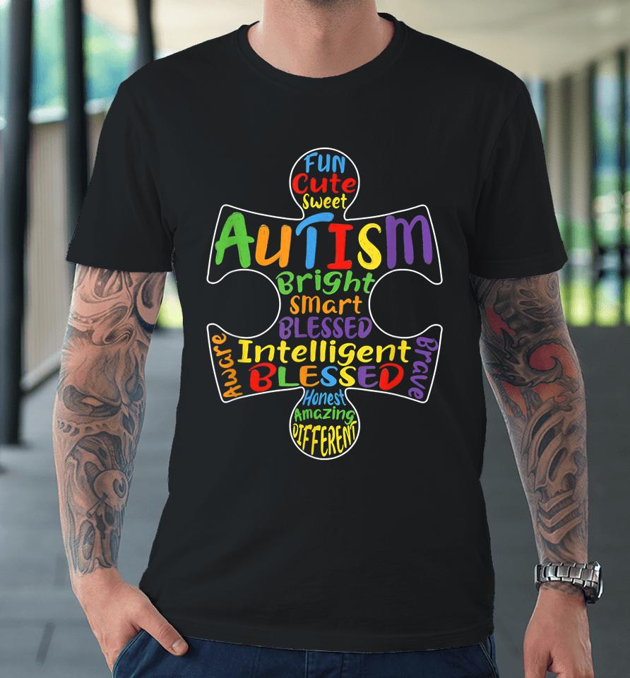 Autism Awareness Heart Blessed Premium T-Shirt