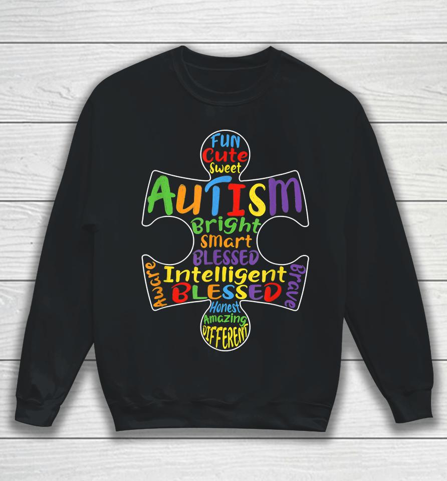 Autism Awareness Heart Blessed Sweatshirt