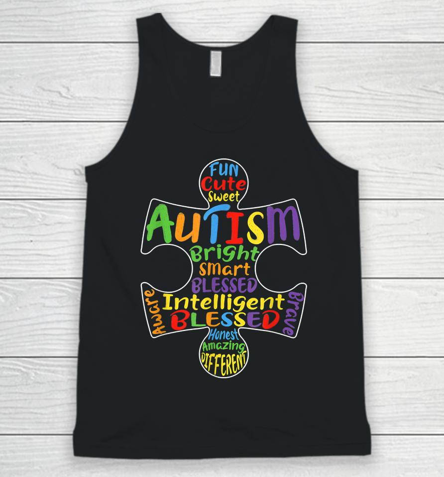 Autism Awareness Heart Blessed Unisex Tank Top