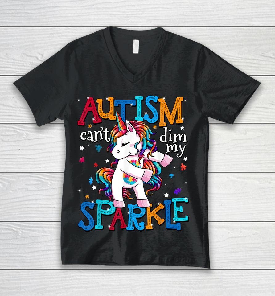 Autism Awareness Kids Unicorn Shirt For Autism Mom Girls Unisex V-Neck T-Shirt
