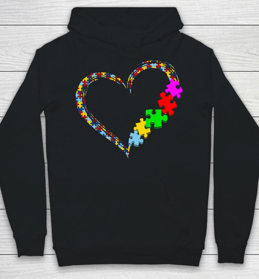 Autism Awareness Love Heart Puzzle Piece Valentines Day Gift Hoodie