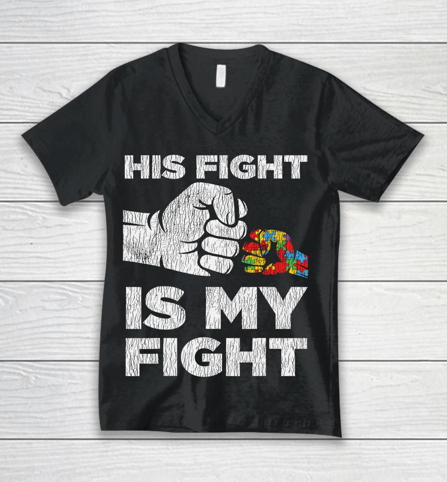 Autism Awareness Mom Dad Parents Autistic Kids Awareness Unisex V-Neck T-Shirt