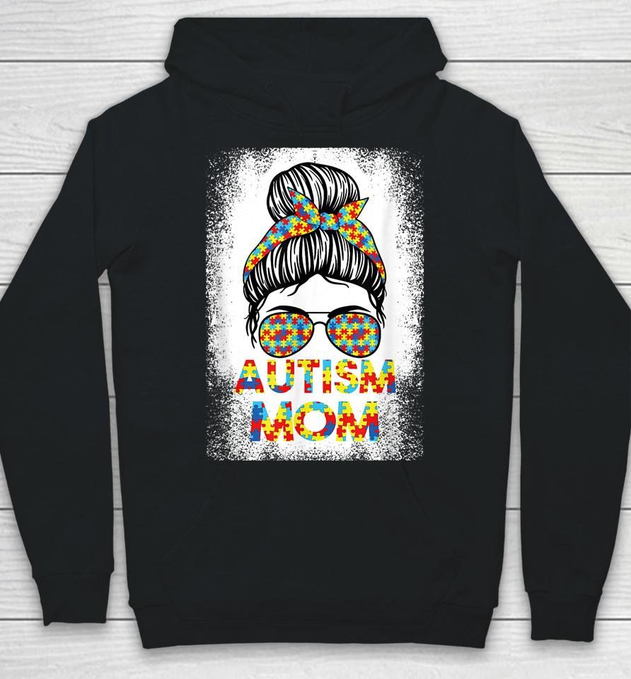 Autism Awareness Mom Messy Bun Puzzle Mother’s Day Hoodie