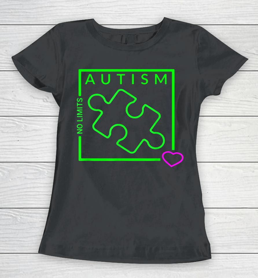 Autism Awareness No Limits Graphic Women T-Shirt