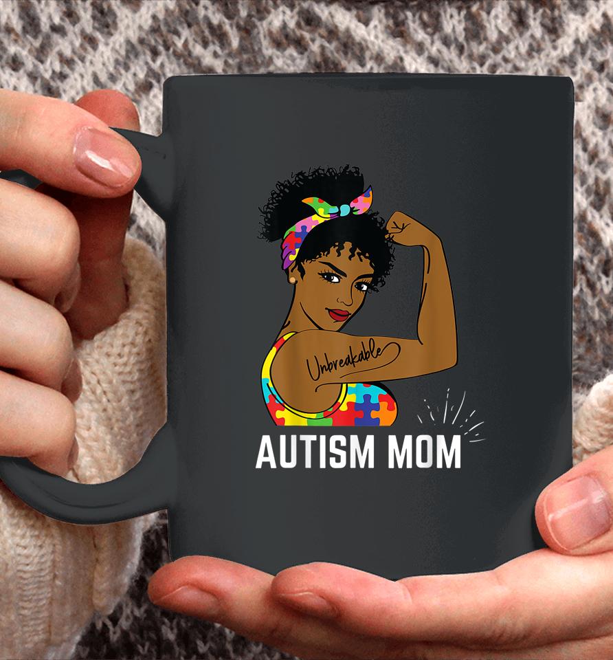 Autism Awareness Strong Mom Afro Mother Black Gift Coffee Mug