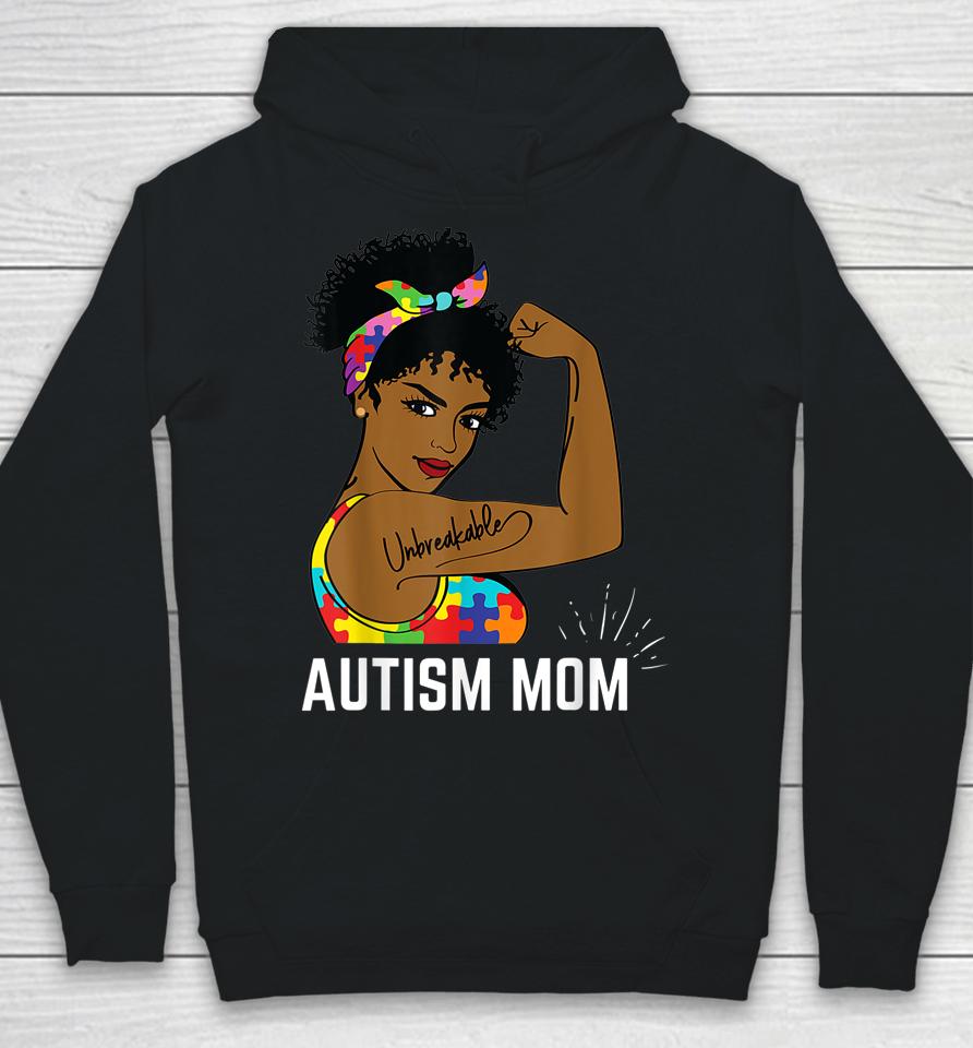 Autism Awareness Strong Mom Afro Mother Black Gift Hoodie