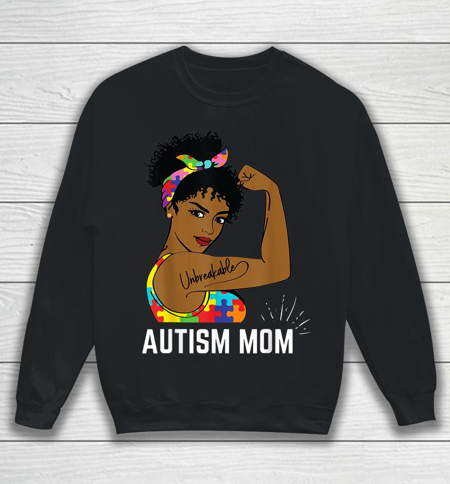 Autism Awareness Strong Mom Afro Mother Black Gift Sweatshirt