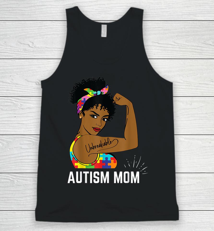 Autism Awareness Strong Mom Afro Mother Black Women Gift Unisex Tank Top