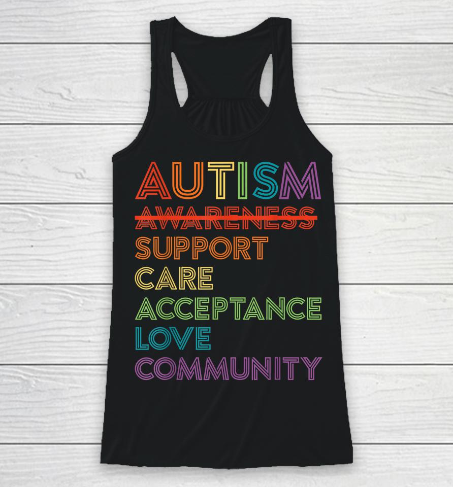 Autism Awareness Support Care Acceptance Ally Gift Racerback Tank