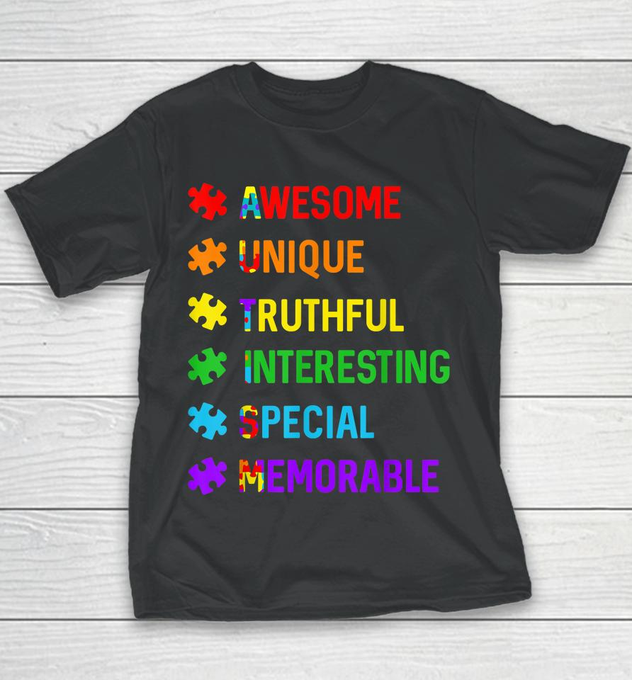 Autism Awesome Unique Special Autism Awareness Month Youth T-Shirt